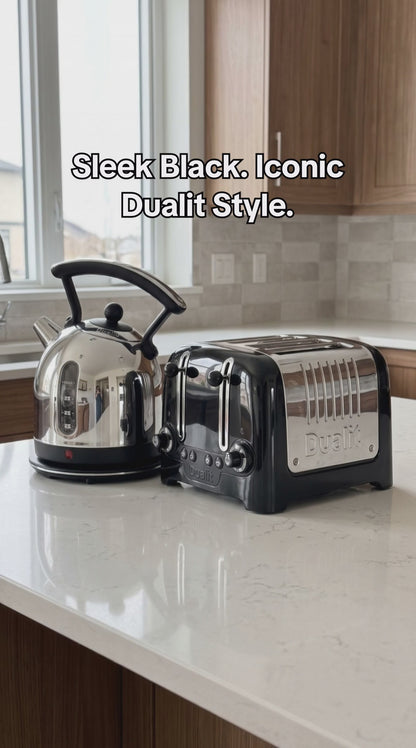 Dualit Lite Dome 2L Kettle & 4 Slice Toaster Kitchen Set (Black)