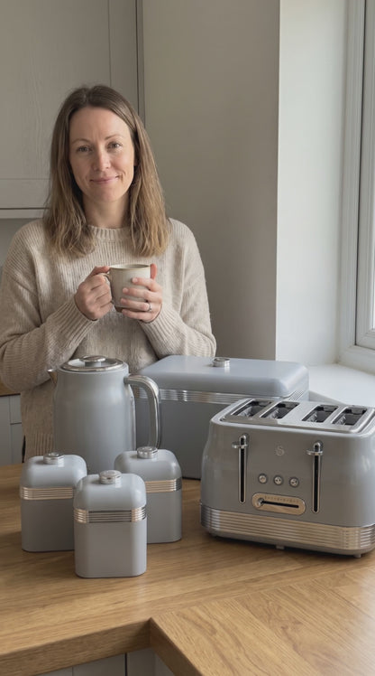 swan retro grey kettle toaster kitchen set