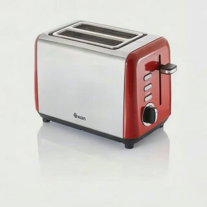 Swan Townhouse Jug Kettle & 2 Slice Toaster Kitchen Set (Red)