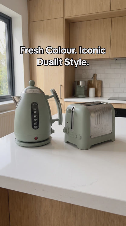Dualit Lite Jug Kettle & 2 Slice Toaster Kitchen Set (Sage Green)