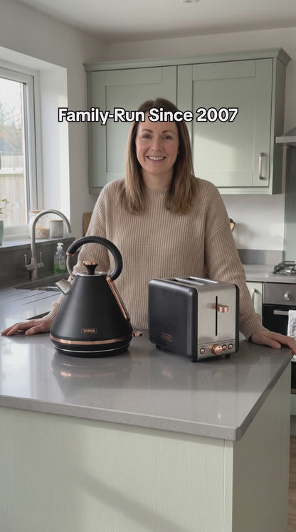 Tower Cavaletto Pyramid Kettle & 2 Slice Toaster Kitchen Set (Black)