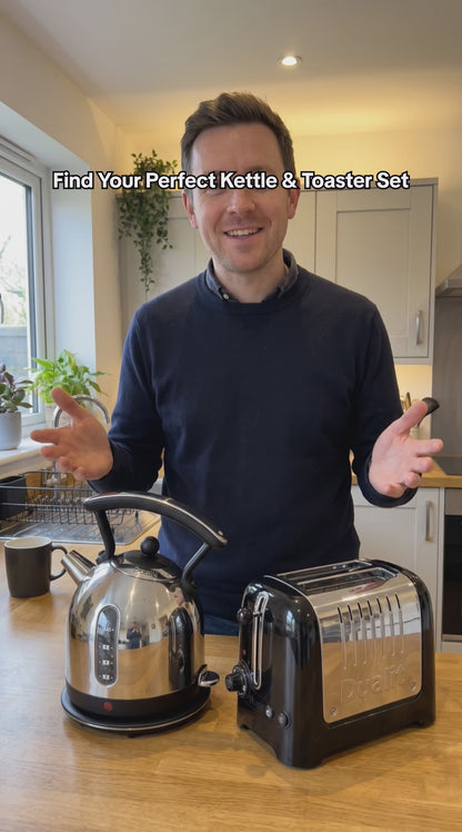Dualit Lite Dome 2L Kettle & 2 Slice Toaster Kitchen Set (Black)
