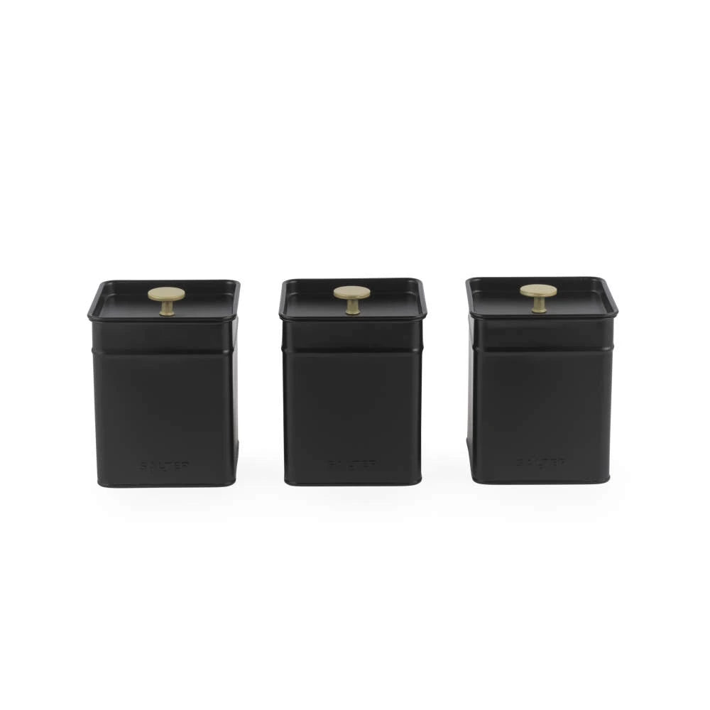 Salter Alchemy Tea, Coffee & Sugar Canister Set BW14370 (Black/Gold)