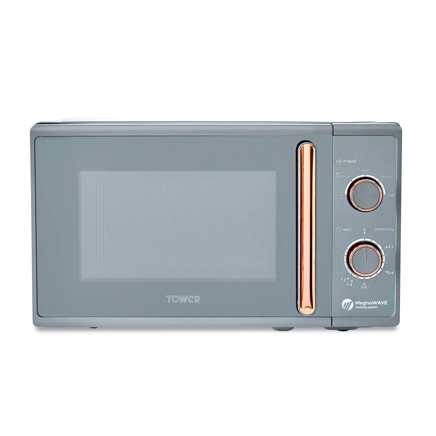 Tower Cavaletto Pyramid Kettle, 4 Slice Toaster & Microwave Kitchen Set (Grey)