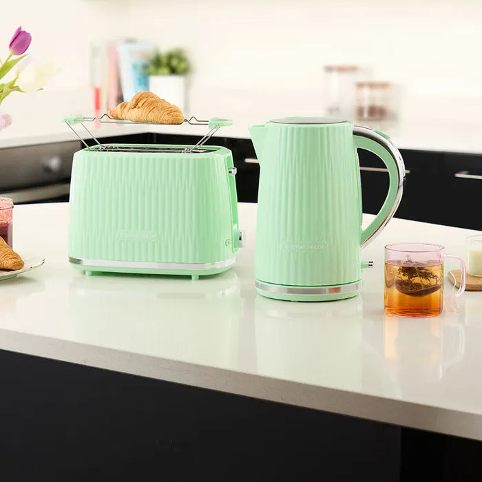 Russell Hobbs Eden Kettle, 2 Slice Toaster & Microwave Kitchen Set (Pistachio)
