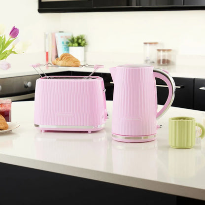 Russell Hobbs Eden Kettle, 2 Slice Toaster & Microwave Kitchen Set (Raspberry)