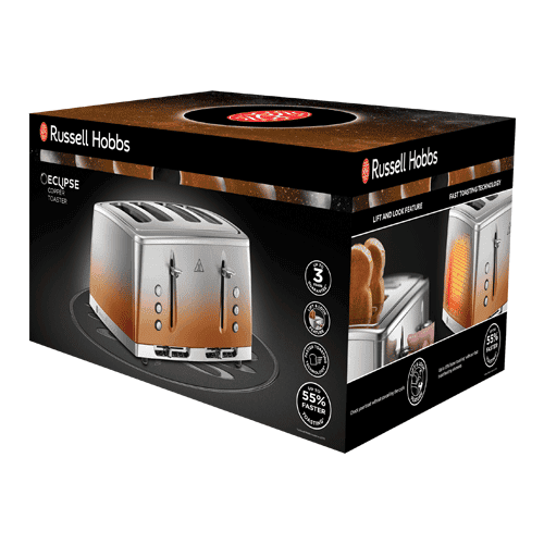 Russell Hobbs Eclipse 4 Slice Toaster 25143 (Copper) - Vibe Home