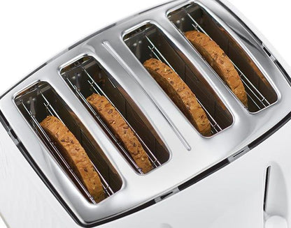 Russell Hobbs Honeycomb 4 Slice Toaster 26070 (White) - Vibe Home