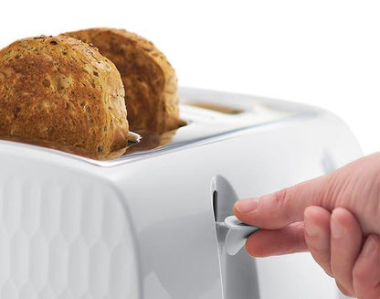 Russell Hobbs Honeycomb 4 Slice Toaster 26070 (White) - Vibe Home