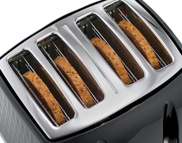 Russell Hobbs Honeycomb 4 Slice Toaster 26071 (Black) - Vibe Home