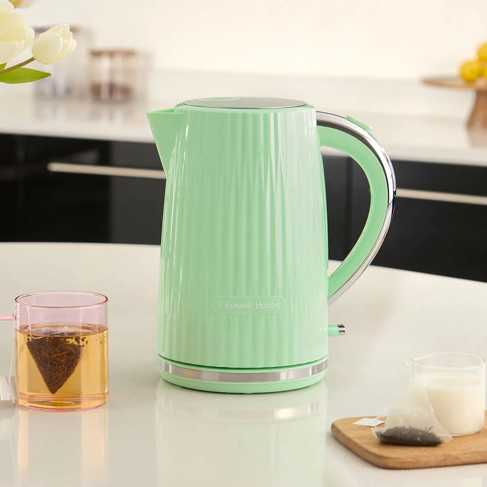 Russell Hobbs Eden Kettle, 2 Slice Toaster & Microwave Kitchen Set (Pistachio)