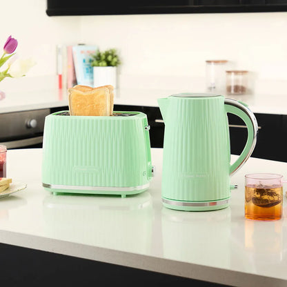 Russell Hobbs Eden Kettle, 2 Slice Toaster & Microwave Kitchen Set (Pistachio)