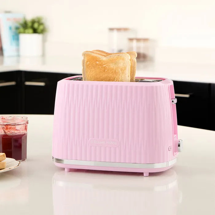 Russell Hobbs Eden Kettle, 2 Slice Toaster & Microwave Kitchen Set (Raspberry)