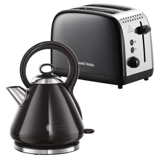 Russell Hobbs Traditional Black Kettle and Toaster Set