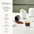 Swan Solace Bread Bin & Canisters Matching Kitchen Storage Set (White) - Vibe Home