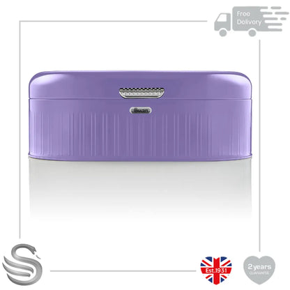 Swan Retro Bread Bin Kitchen Metal Storage SWKA1014PURN (Purple)