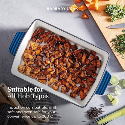 Barbary & Oak Cast Iron Roaster Pan BO800258BLU (Blue).
