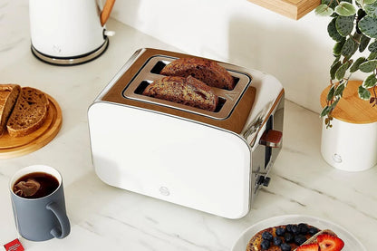 Swan Nordic Kettle & 2 Slice Toaster Matching Kitchen Set (Matte White)