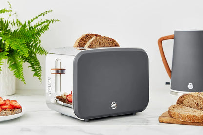 Swan Nordic Kitchen Grey Kettle and Toaster Set