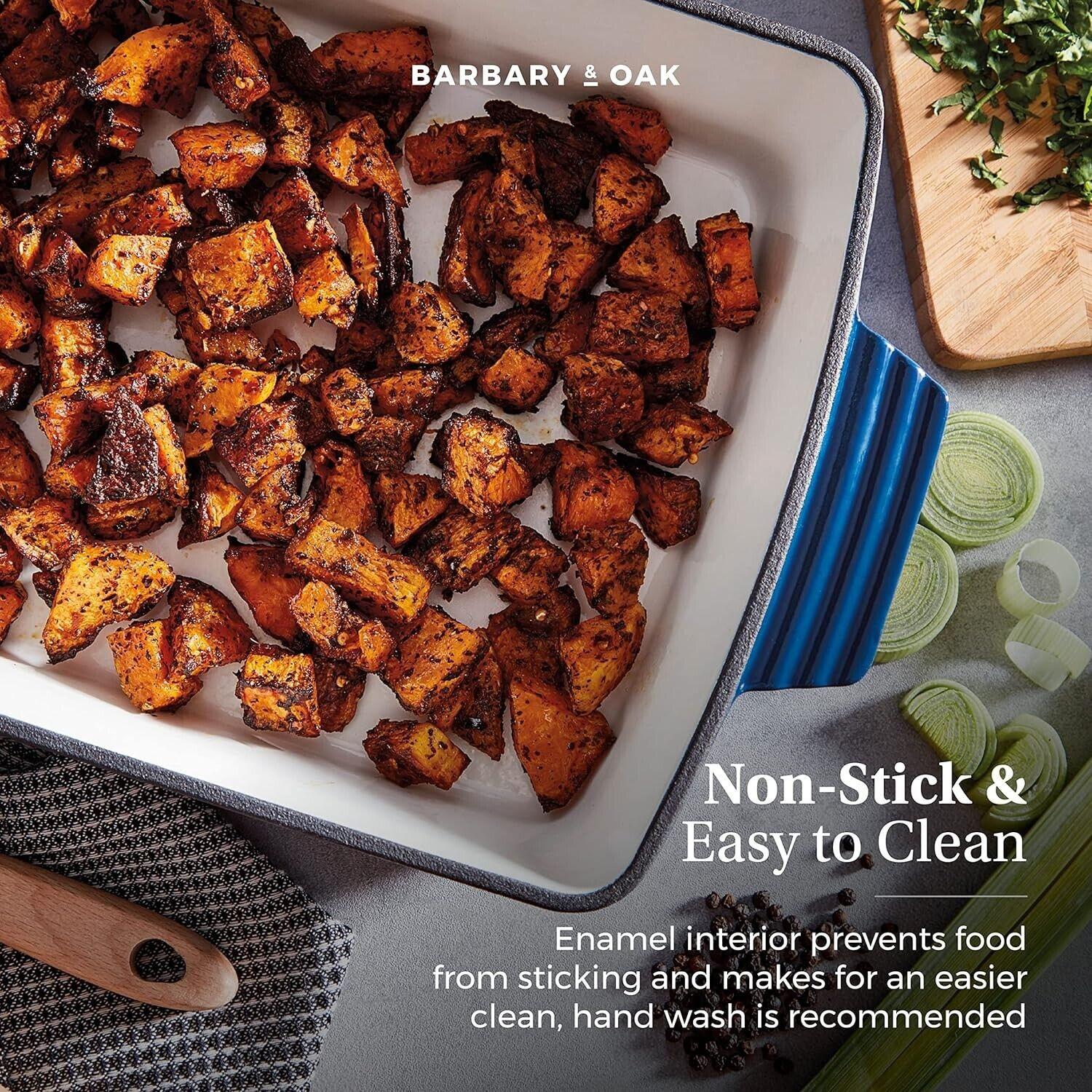 Barbary & Oak Cast Iron Roaster Pan BO800258BLU (Blue).