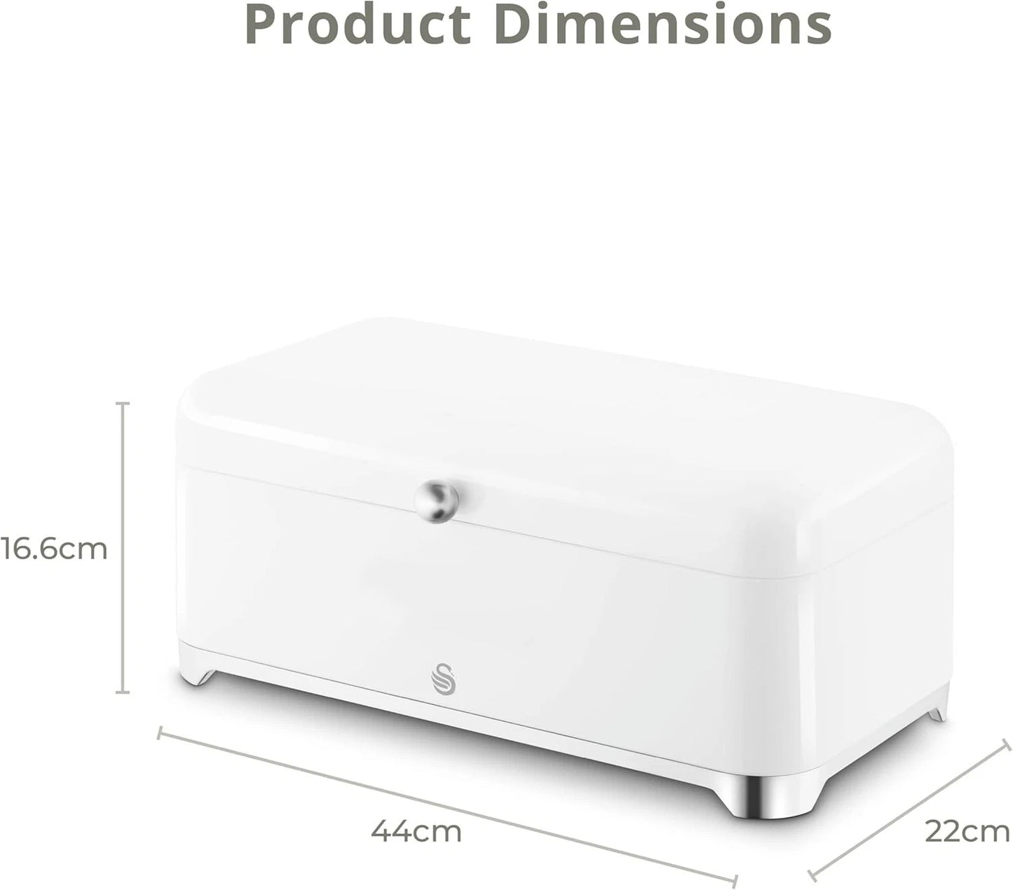 Swan Solace Bread Bin & Canisters Matching Kitchen Storage Set (White) - Vibe Home
