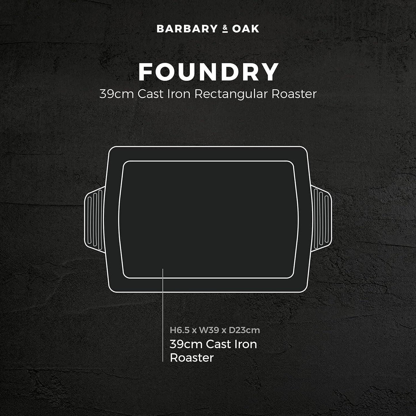 Barbary & Oak Cast Iron Frying Roaster Pan Tray (Red).