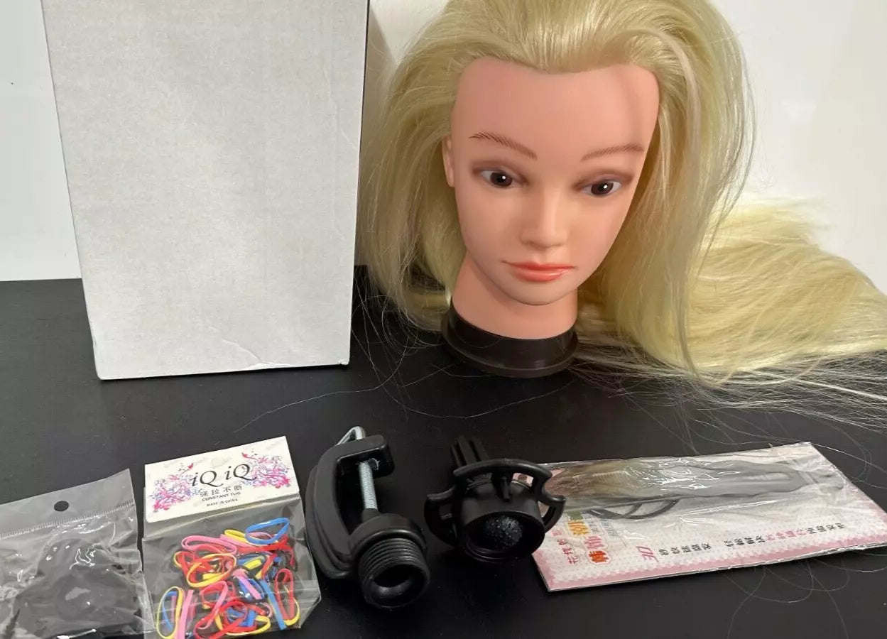 Female 26" Mannequin Training Head With Accessories Female Blonde Hair