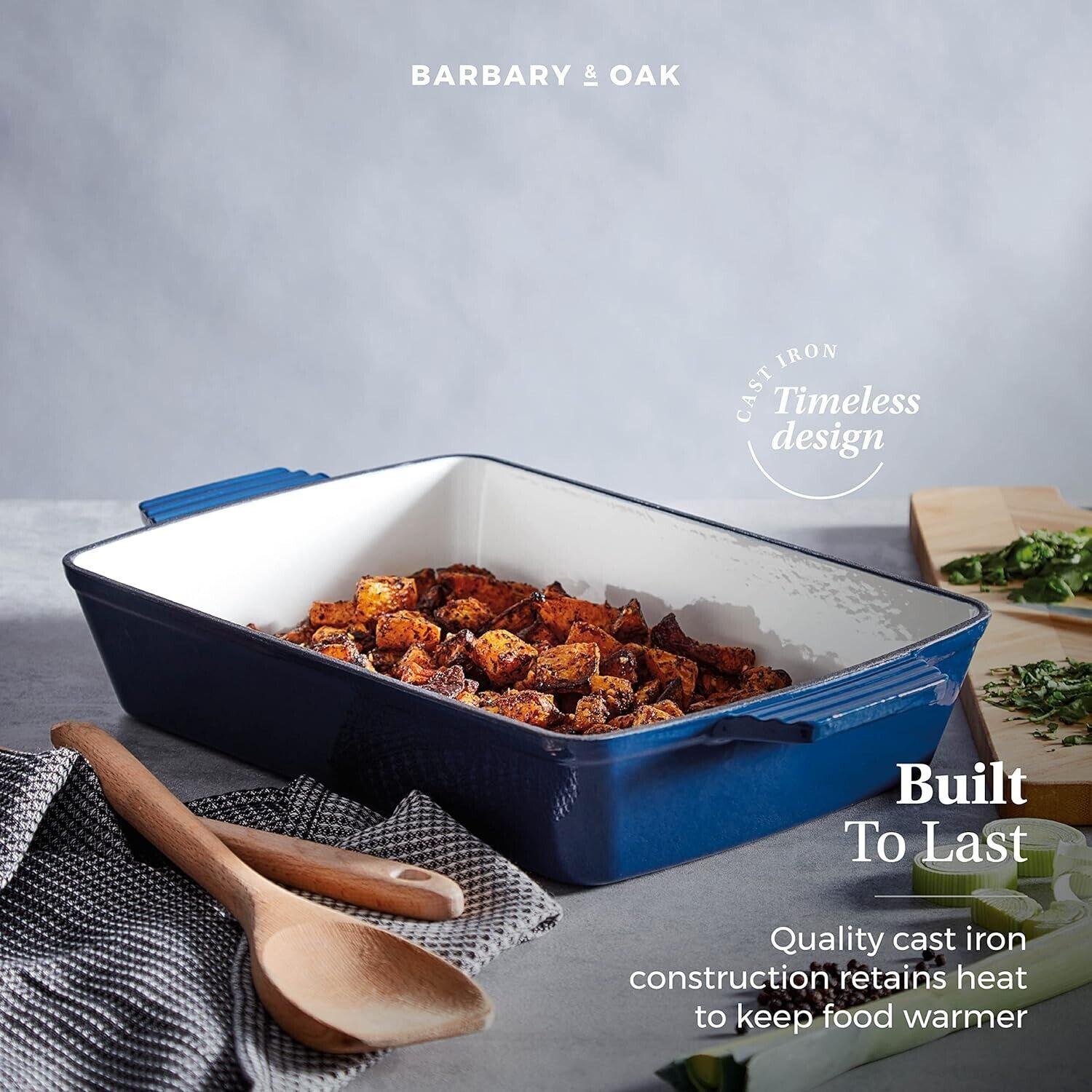 Barbary & Oak Cast Iron Roaster Pan BO800258BLU (Blue).