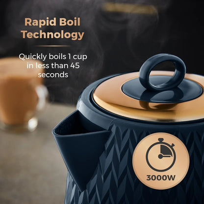 Tower Empire Kettle Brass Accents T10052MNB (Midnight Blue)