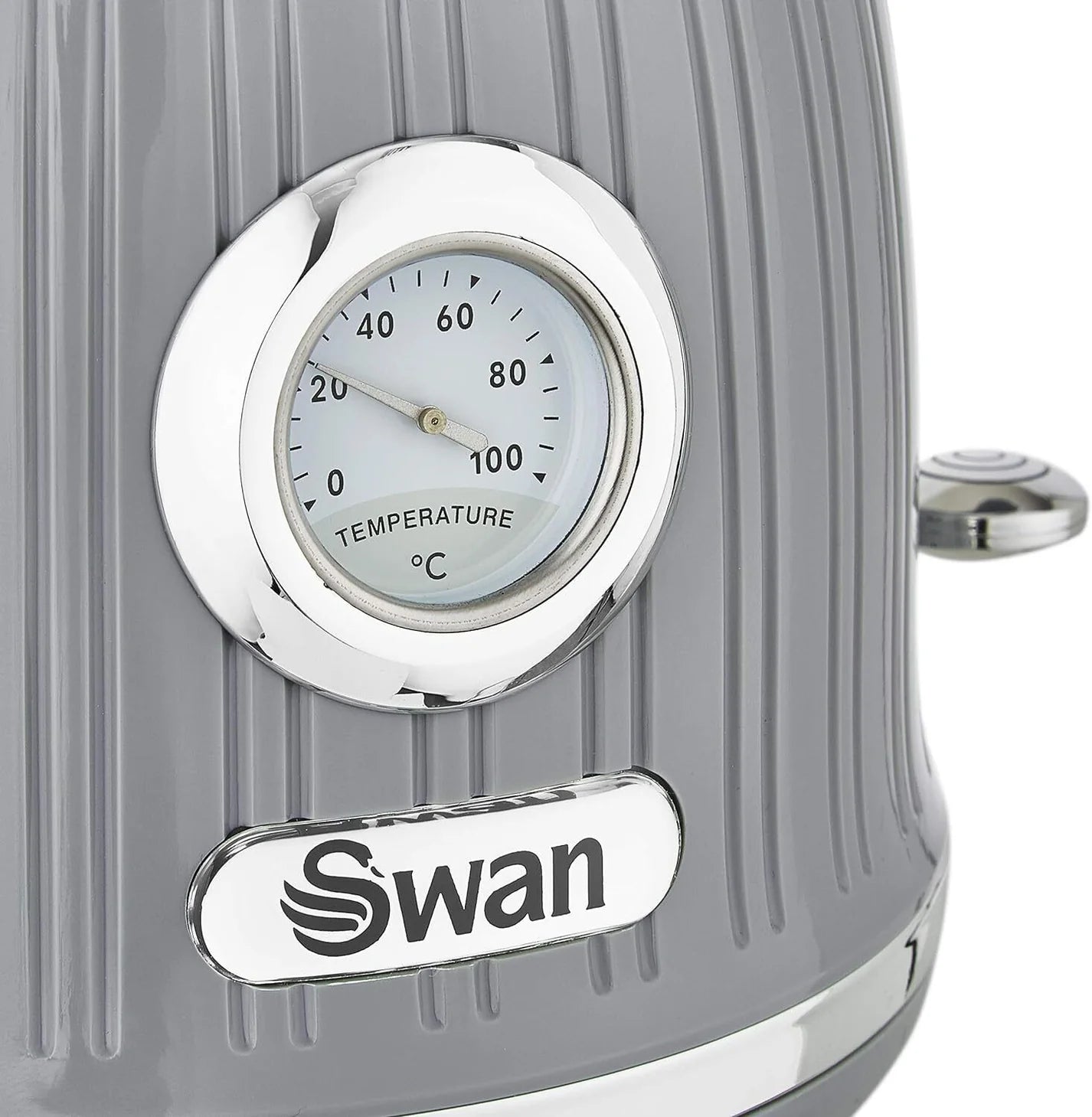 Swan Kettle & Toaster with Temperature Dial Kitchen Set (Grey)