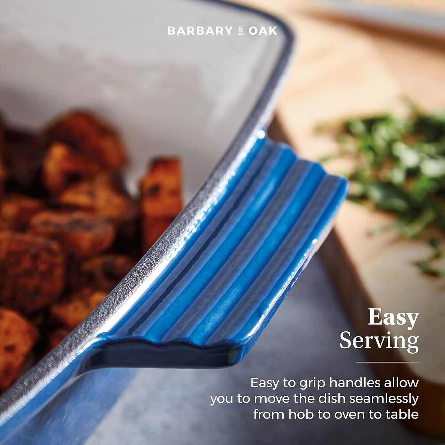 Barbary & Oak Cast Iron Roaster Pan BO800258BLU (Blue).