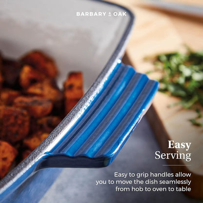 Barbary & Oak Cast Iron Roaster Pan BO800258BLU (Blue).
