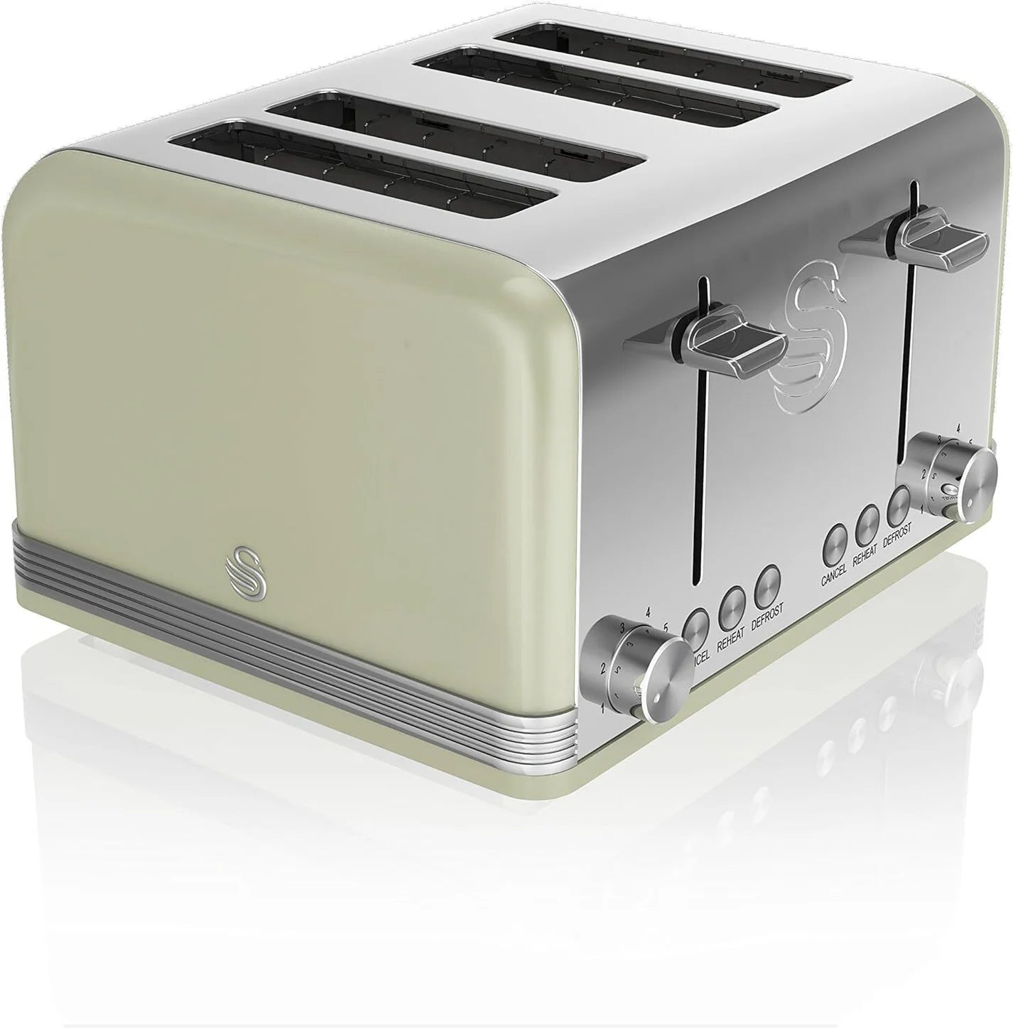 Swan Retro Green Kettle and Toaster Set