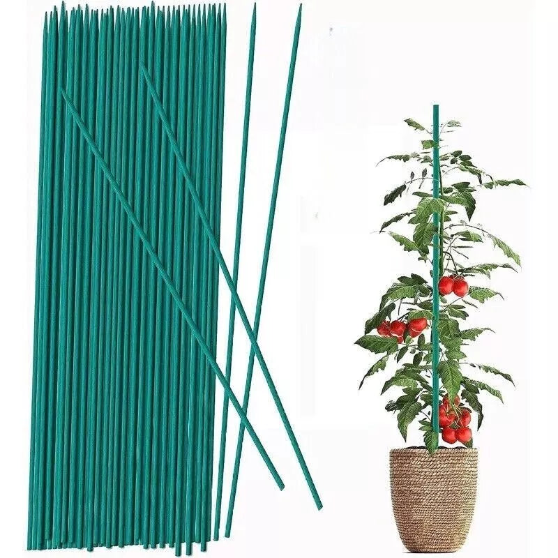 50 Sturdy Plant Support Sticks Stakes Canes for Garden Plants & Flowers