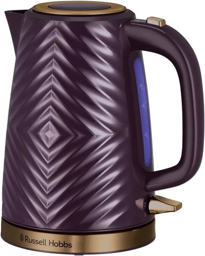 Russell Hobbs Groove Kettle & Toaster Kitchen Set - Mulberry Purple