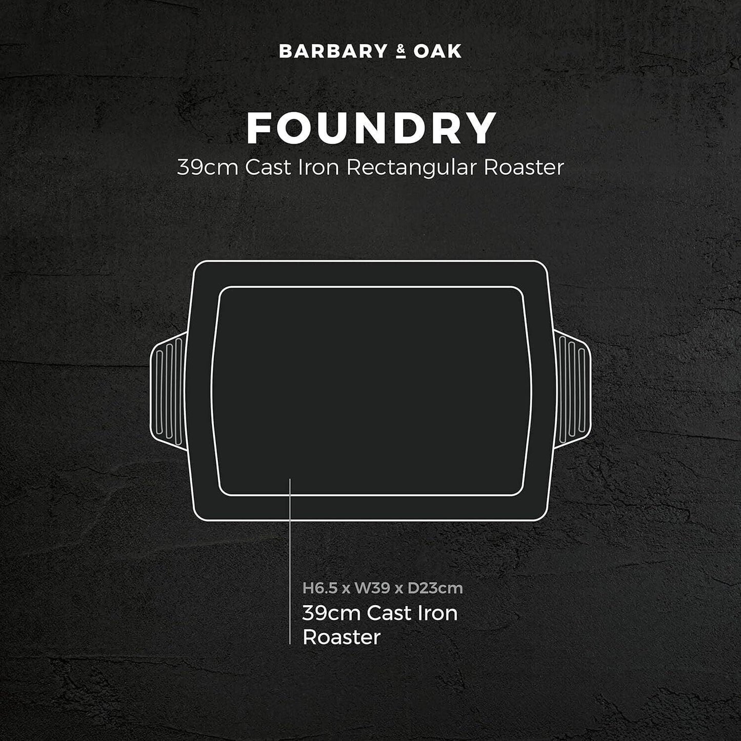 Barbary & Oak Cast Iron Roaster Pan BO800258BLU (Blue).