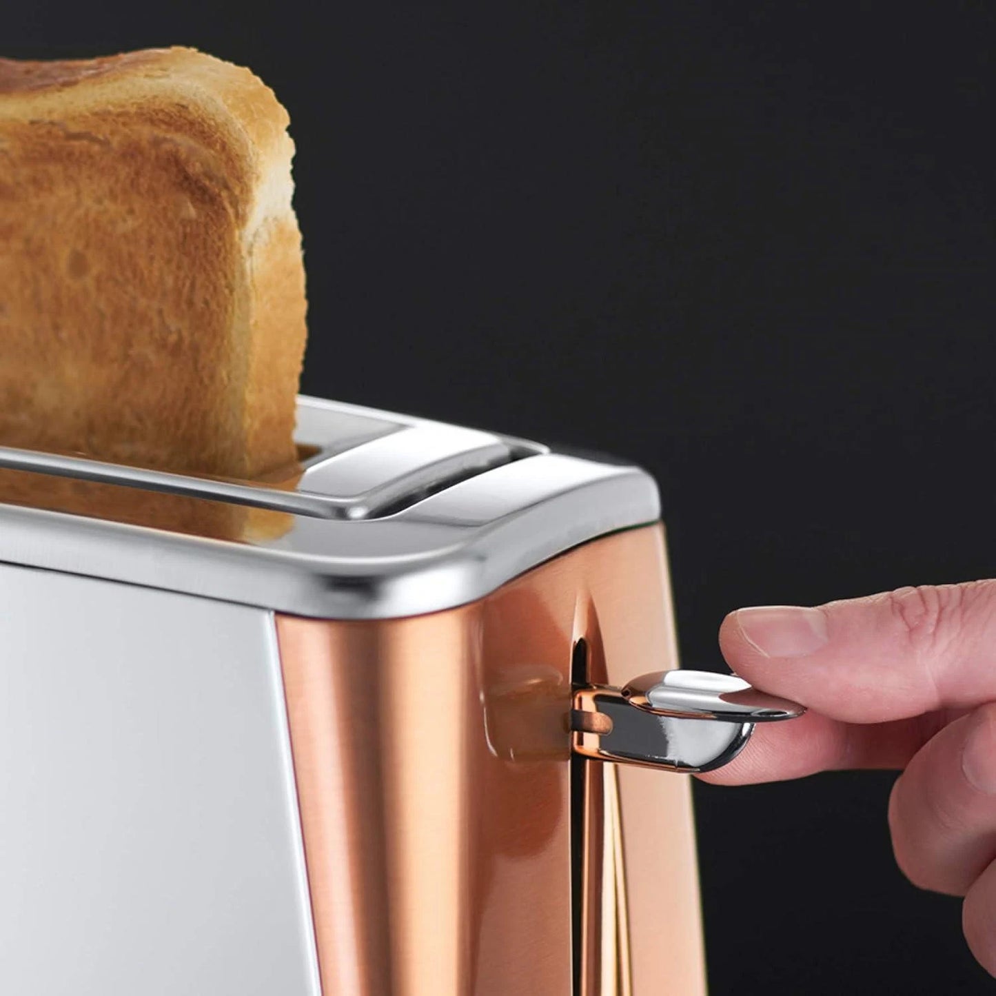 Russell Hobbs Luna Jug Kettle & 2 Slice Long Slot Toaster Kitchen Set (Copper) - Vibe Home