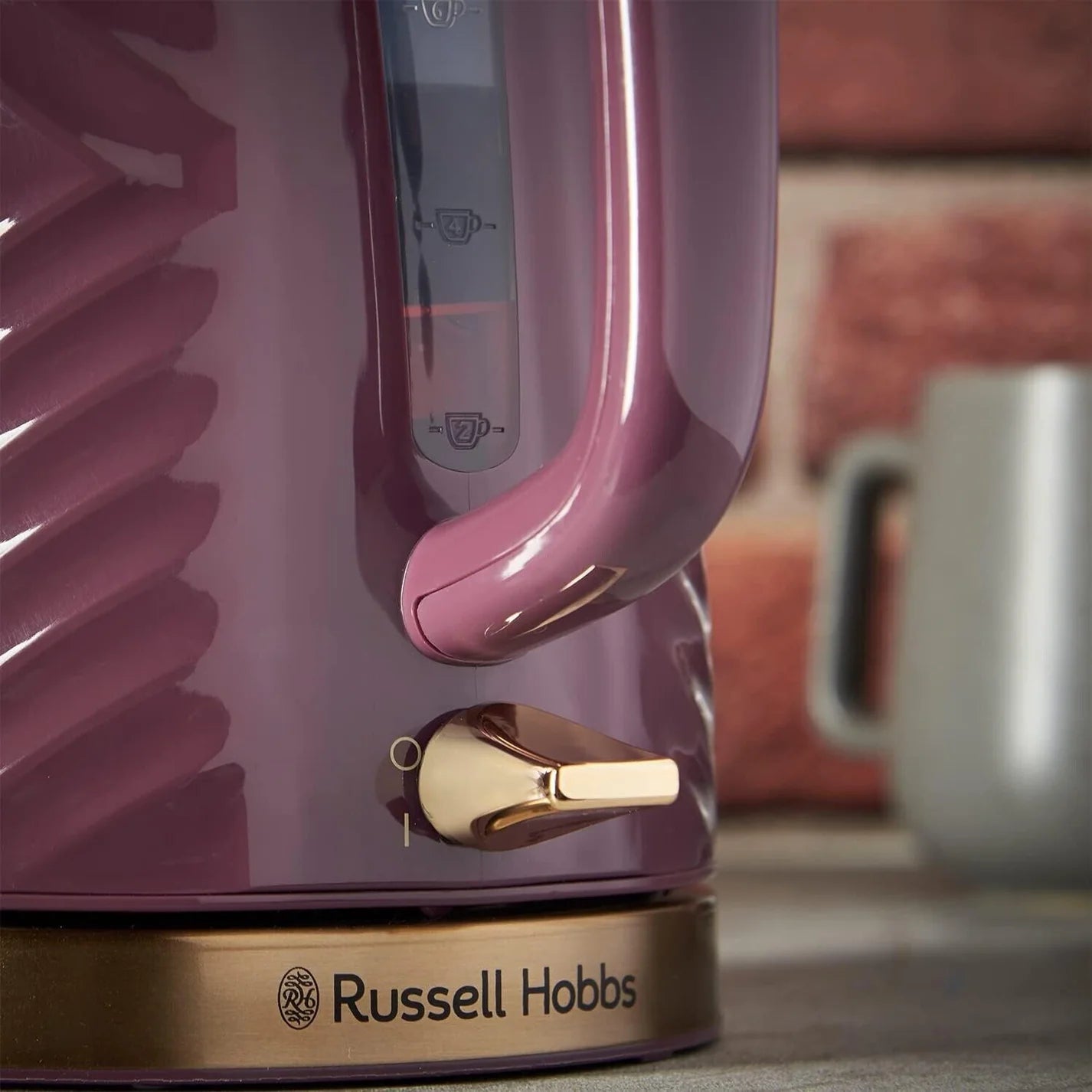 Russell Hobbs Groove Kettle & Toaster Kitchen Set - Mulberry Purple