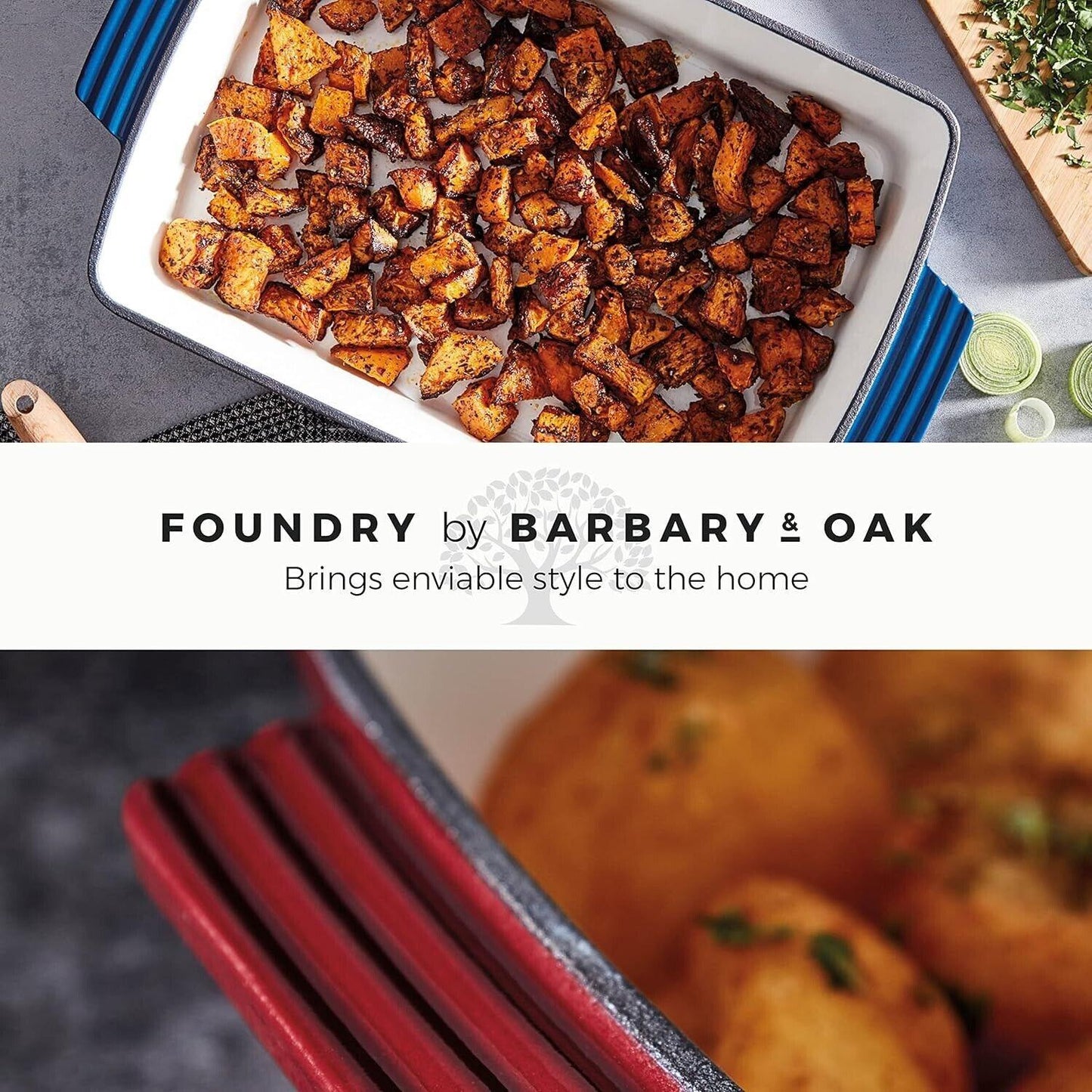 Barbary & Oak Cast Iron Roaster Pan BO800258BLU (Blue).