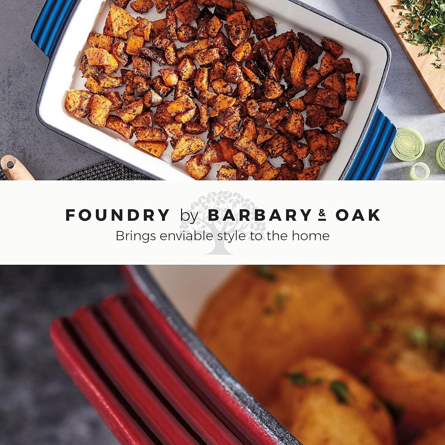 Barbary & Oak Cast Iron Roaster Pan BO800258BLU (Blue).