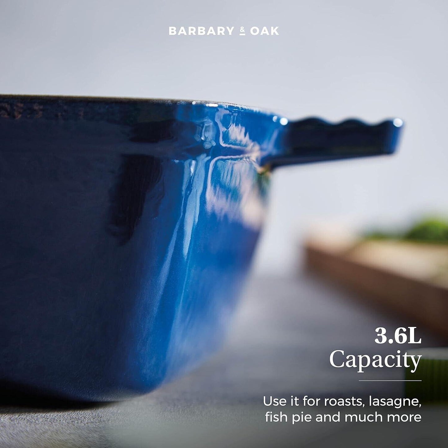 Barbary & Oak Cast Iron Roaster Pan BO800258BLU (Blue).
