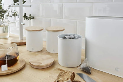 Swan Nordic White Kitchen Set - Kettle, Toaster, Bread Bin, Canisters