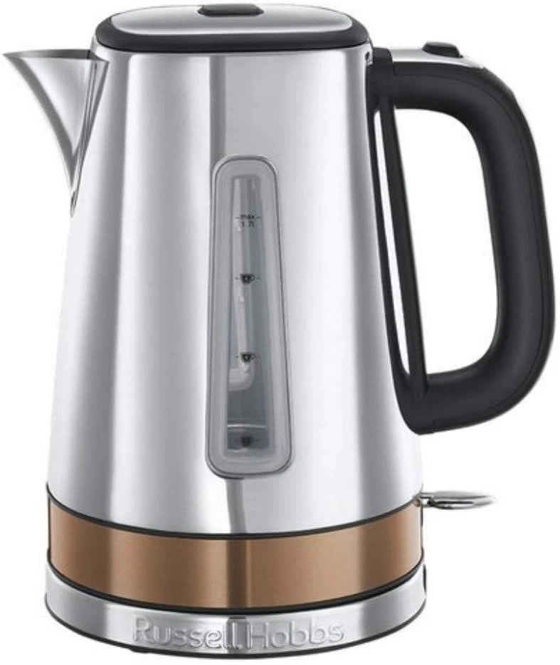 Russell Hobbs Luna Jug Kettle & 2 Slice Long Slot Toaster Kitchen Set (Copper) - Vibe Home