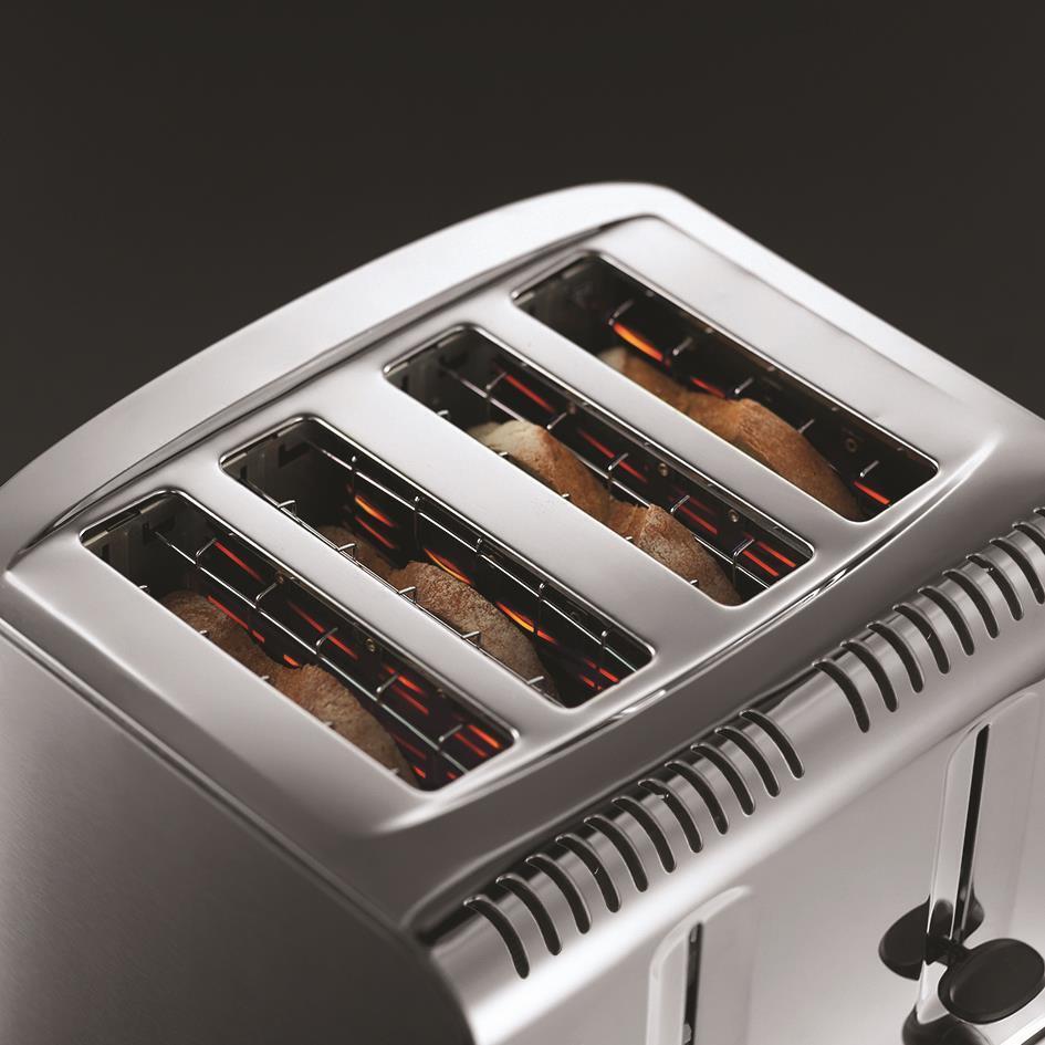 Russell Hobbs Buckingham Jug Kettle & 4 Slice Toaster Kitchen Set (Stainless Steel) - Vibe Home