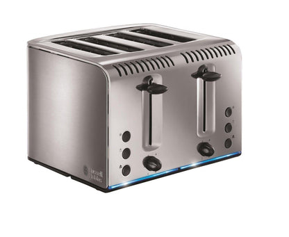 Russell Hobbs Buckingham Jug Kettle & 4 Slice Toaster Kitchen Set (Stainless Steel) - Vibe Home