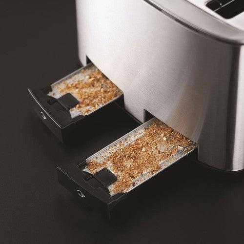 Russell Hobbs Buckingham Jug Kettle & 4 Slice Toaster Kitchen Set (Stainless Steel) - Vibe Home