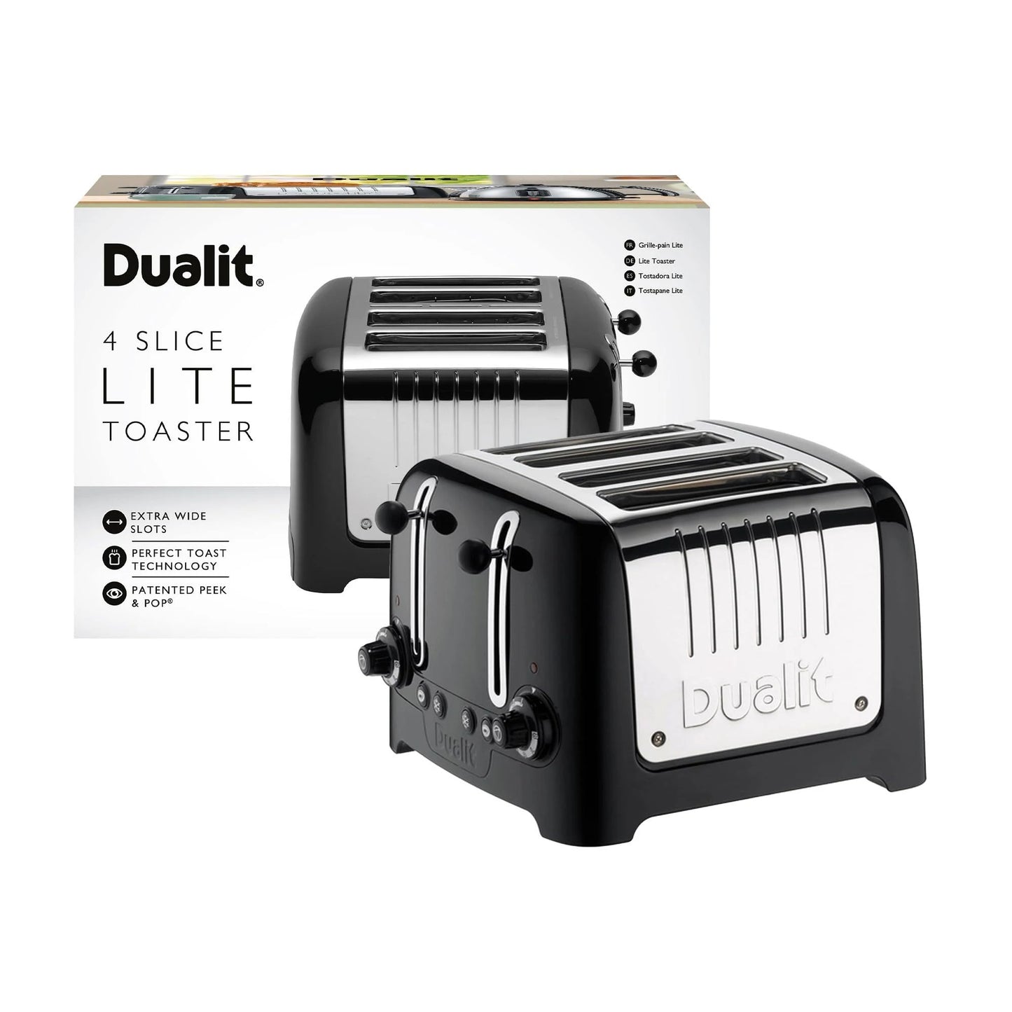 Dualit Lite 4 Slice Toaster 46205 (Black)