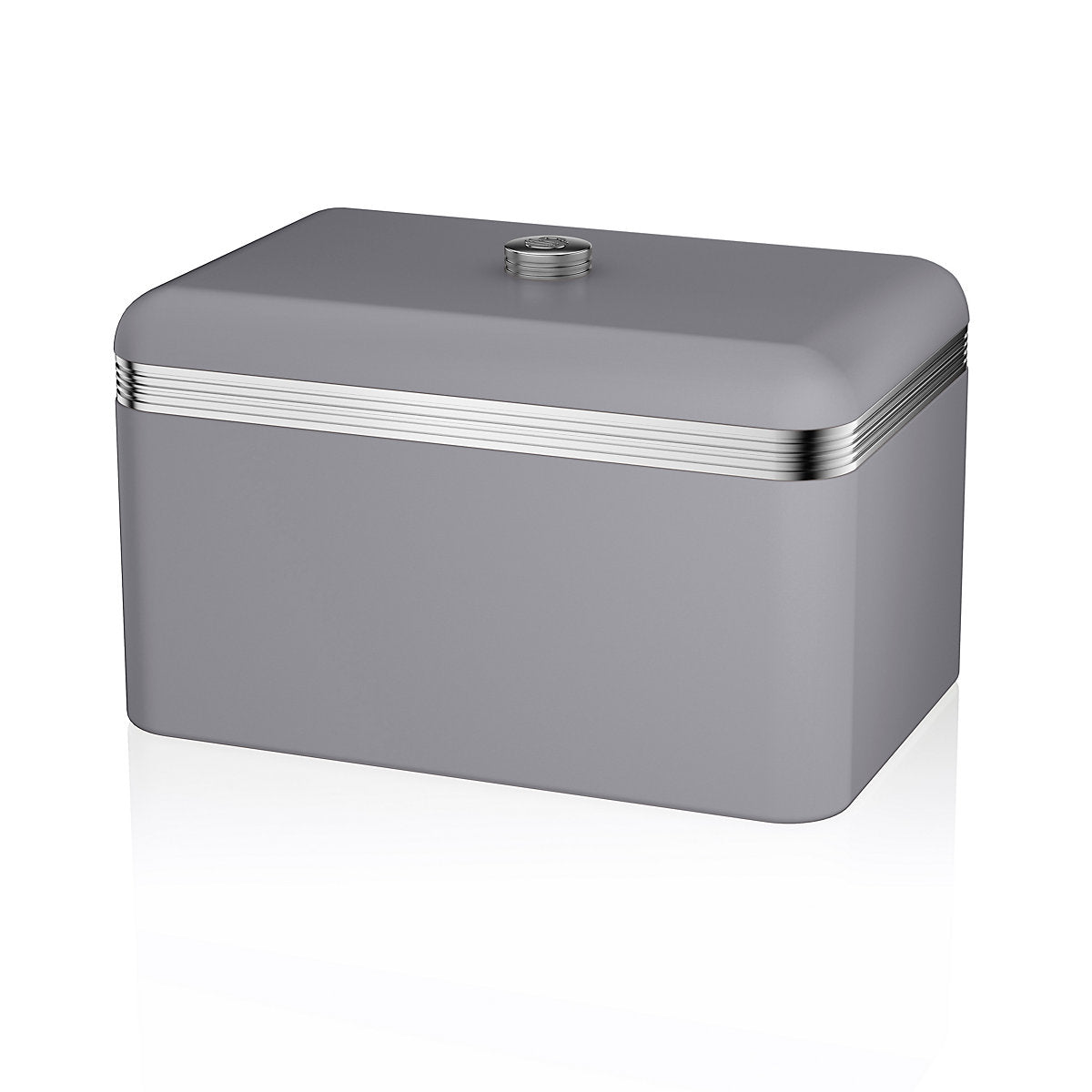 Swan Retro Jug Kettle, 4 Slice Toaster, Bread Bin, Canisters & Microwave (Grey)
