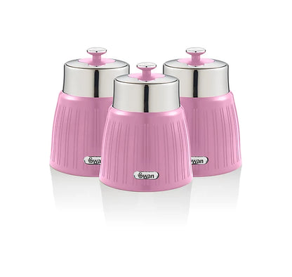 Swan Retro Canister Set Kitchen Canisters SWKA1024PN (Pink)