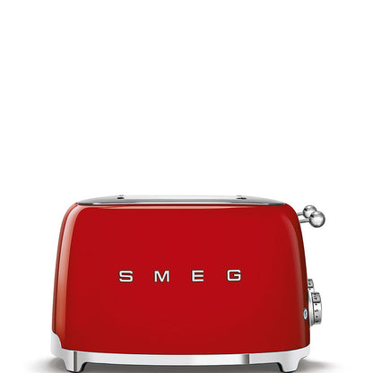 SMEG Retro Kettle & 4 Slice Toaster Matching Kitchen Set (Red)